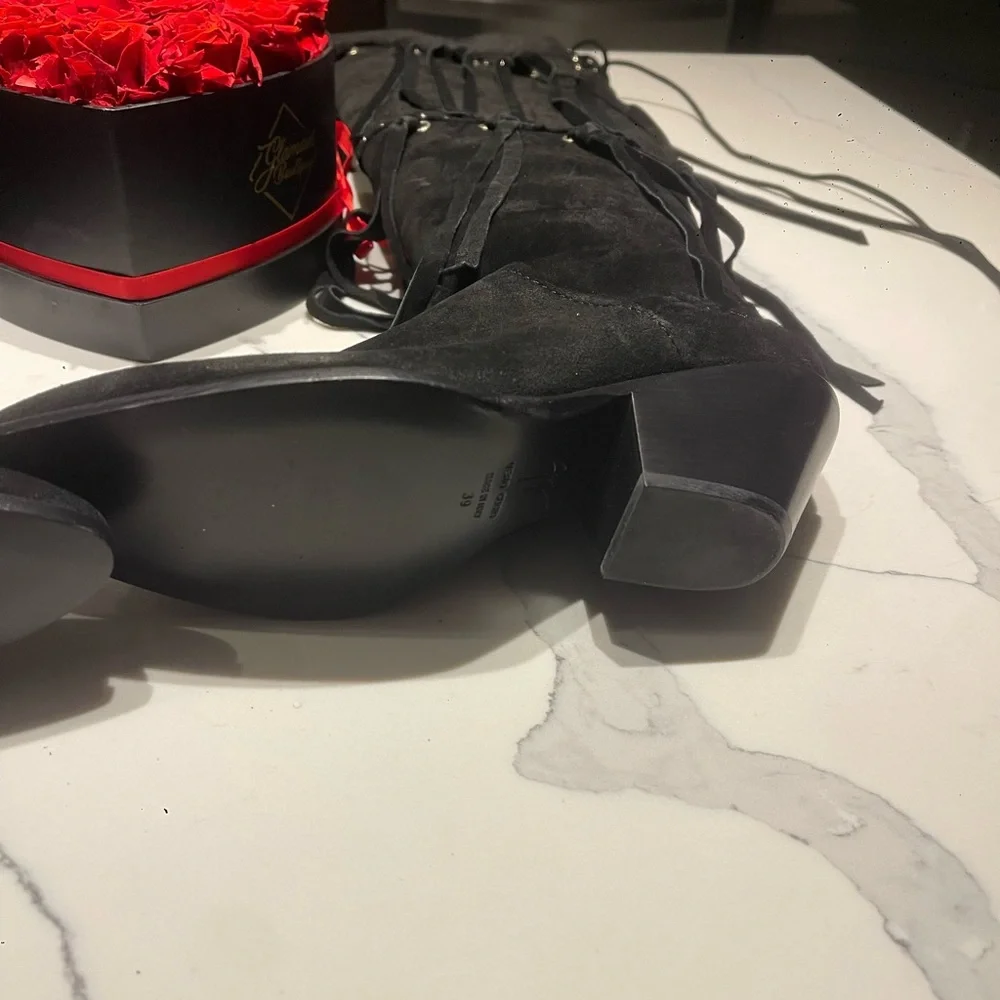 Giuseppe Zanotti Black Over the Knee Boots Size 39 New